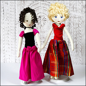2 keepsake dolls in prom dresses