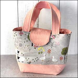 childs toy tote bag in farmyard design